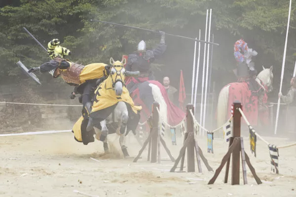 Fête médiévale de Grand-Fougeray, Bretagne, compagnie Capalle, cavalerie, joutes équestres, chevaliers, spectacle de chevalerie.