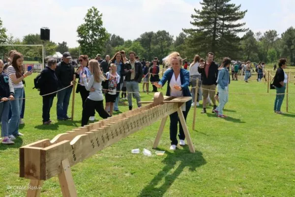 Jeux géants en bois, jeu de la meule